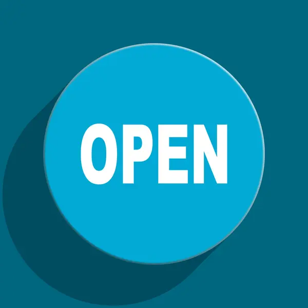 Open blue flat web icon — Stock Photo, Image