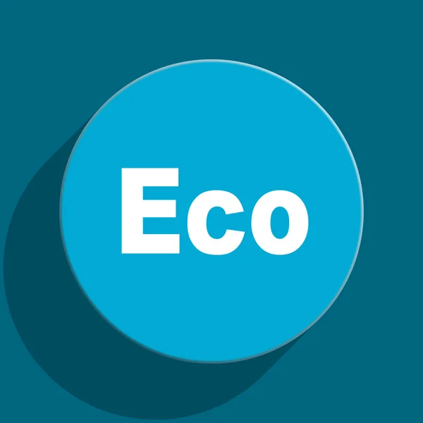 Eco μπλε επίπεδη web εικονίδιο — Φωτογραφία Αρχείου