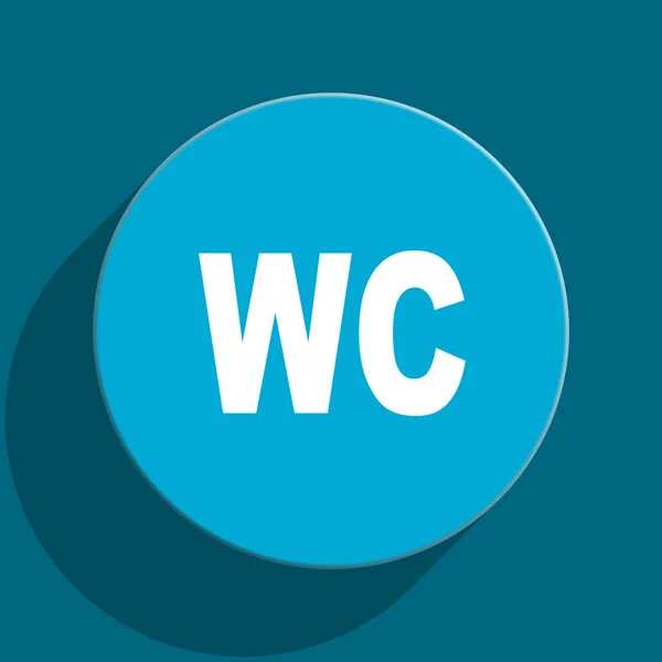 WC blauwe platte web pictogram — Stockfoto