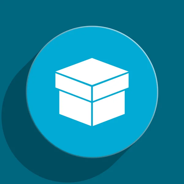Коробка синя плоска веб-іконка — стокове фото