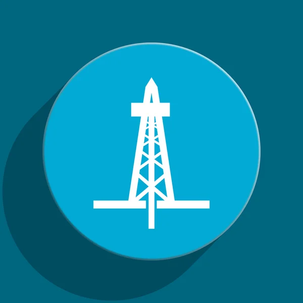 Drilling blue flat web icon — Stock Photo, Image