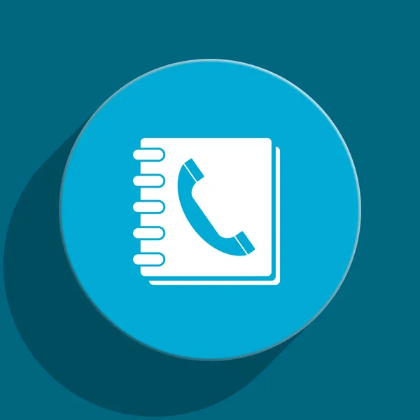 Libro de teléfonos azul plano icono web — Foto de Stock