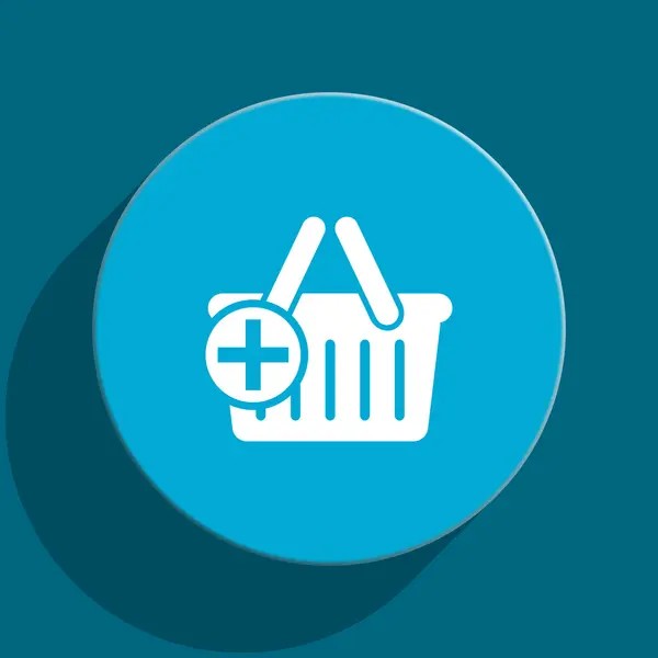 Cart blue flat web icon — Stock Photo, Image