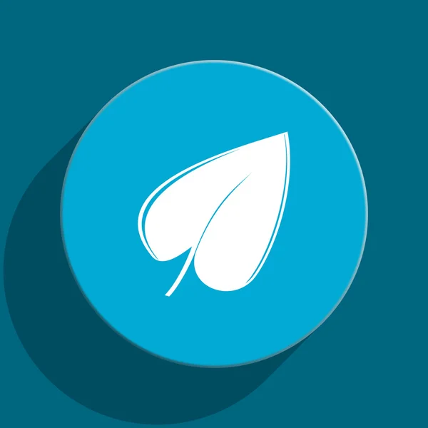 Leaf blue flat web icon — Stock Photo, Image