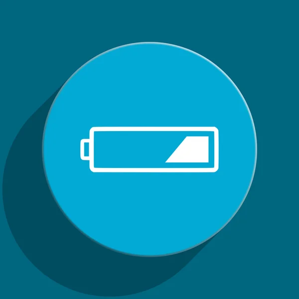 Battery blue flat web icon — Stock Photo, Image