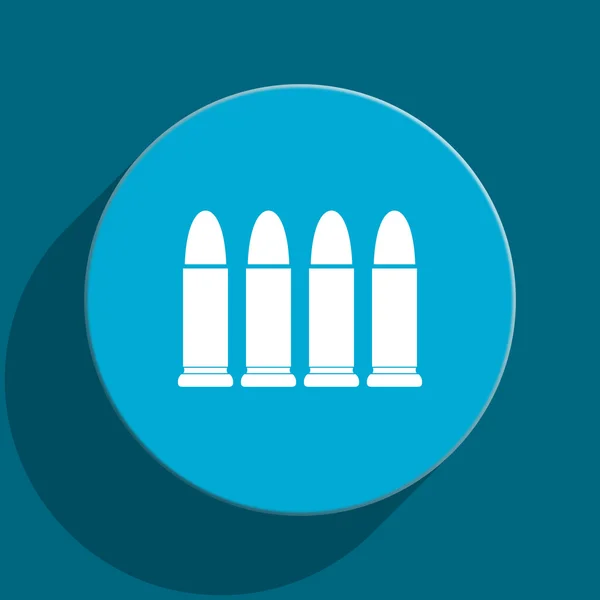 Ammunition blue flat web icon — Stock Photo, Image