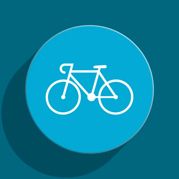 Bicyclette icône web plat bleu — Photo
