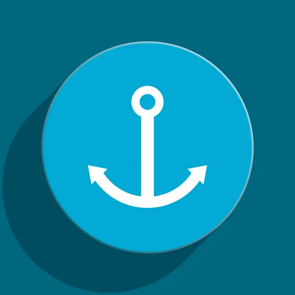 Anchor blue flat web icon — Stock Photo, Image