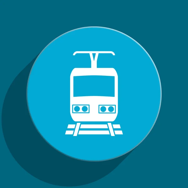 Train blue flat web icon — Stock Photo, Image