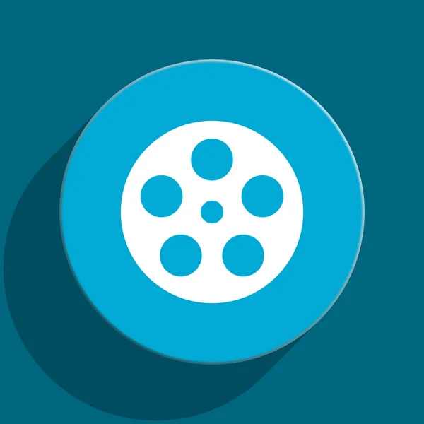 Película azul plano icono web — Foto de Stock