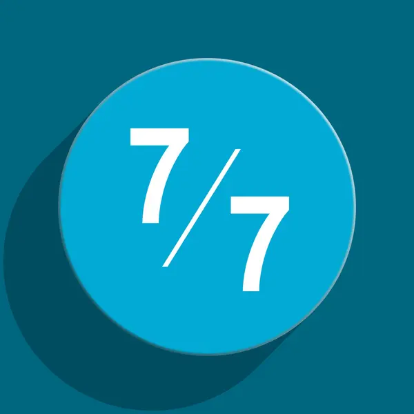 7 na 7 modré ploché web ikony — Stock fotografie