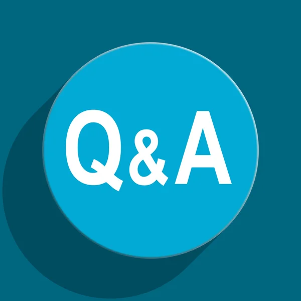 Question answer blue flat web icon — Stock Photo, Image