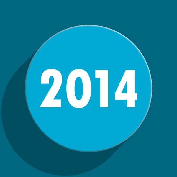 Jaar 2014 blauwe platte web pictogram — Stockfoto