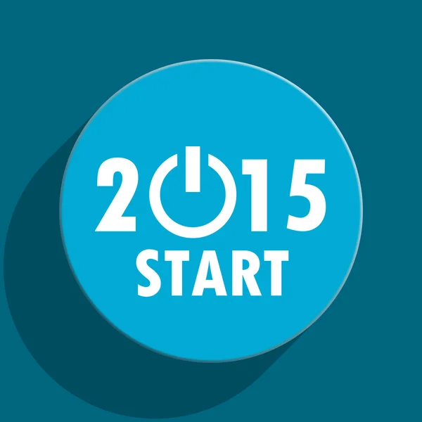 Nový rok 2015 modré ploché web ikony — Stock fotografie