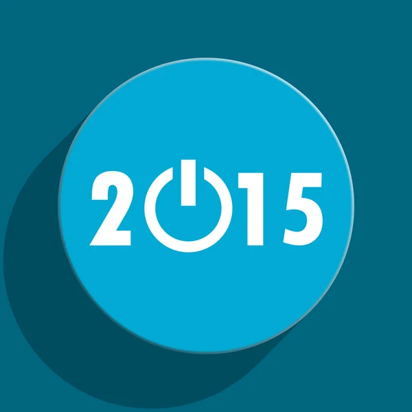 Nuevo año 2015 icono web plana azul — Foto de Stock