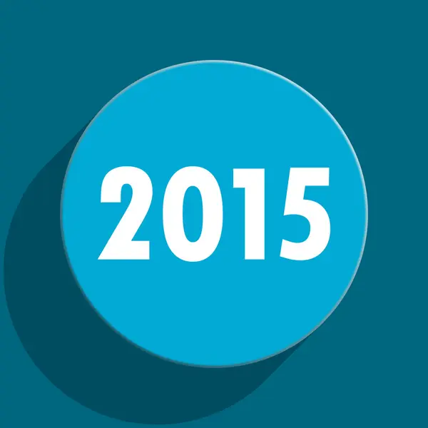 Nowy rok 2015 niebieski mieszkania www ikona — Zdjęcie stockowe