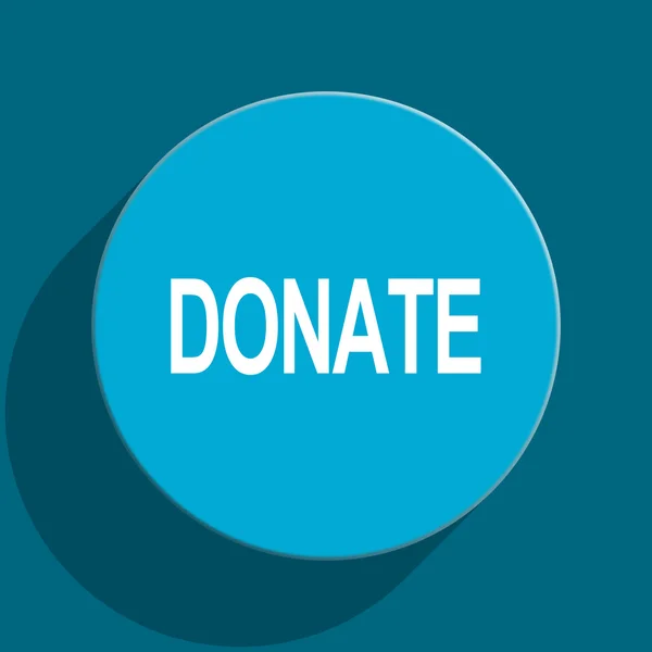 Donate blue flat web icon — Stock Photo, Image