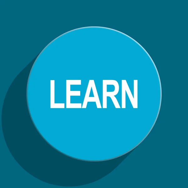 Aprender azul plano icono web —  Fotos de Stock