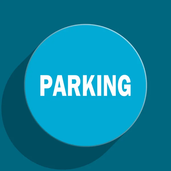 Ikona modré ploché webové parkovací — Stock fotografie