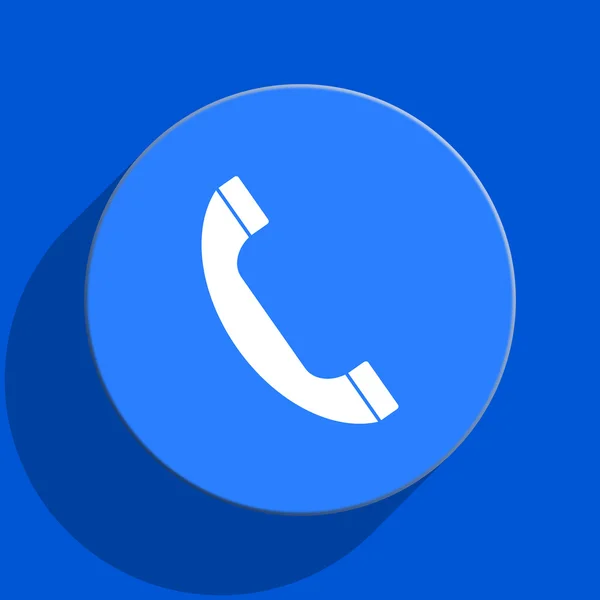 Blauwe web platte telefoonpictogram — Stockfoto