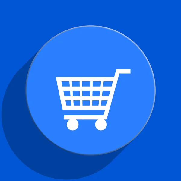 Cart blue web flat icon — Stock Photo, Image