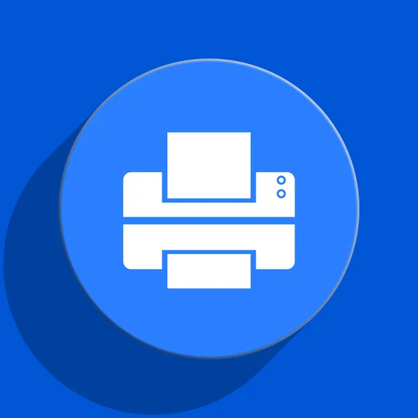 Printer blue web flat icon — Stock Photo, Image