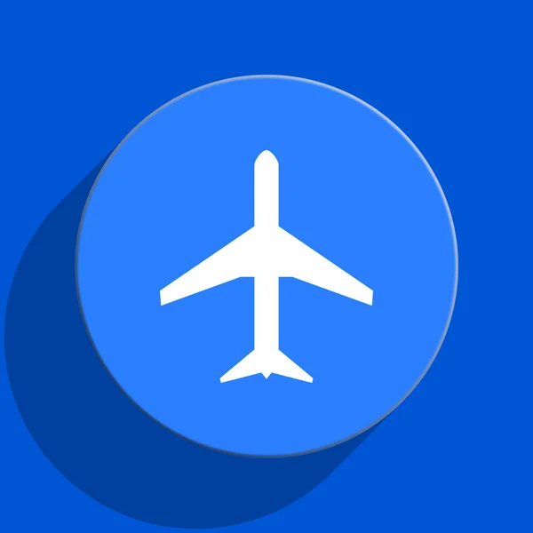 Letadlo modré web ploché ikony — Stock fotografie