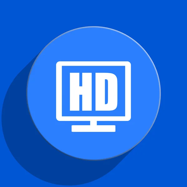 HD ekran niebieski web płaskie ikona — Zdjęcie stockowe