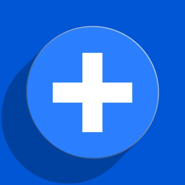 Plus blue web flat icon — Stock Photo, Image