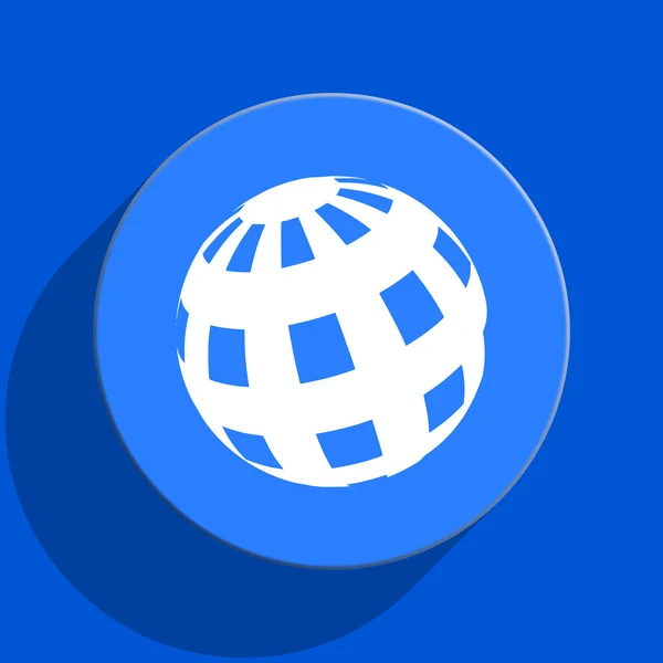 Earth blue web flat icon — Stock Photo, Image