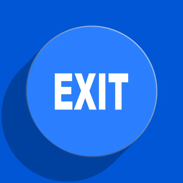 Exit blå platta webbikonen — Stockfoto