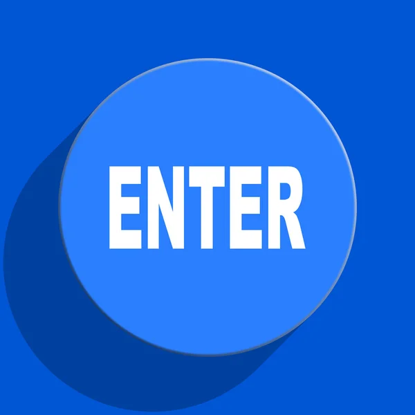 Enter blue web flat icon — Stock Photo, Image