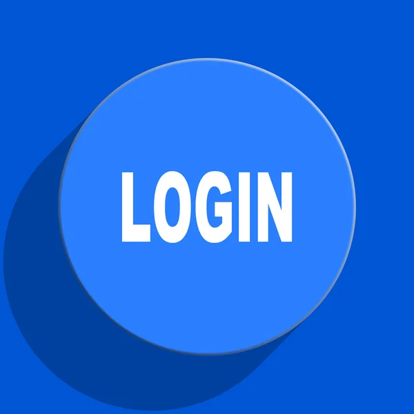 Login blue web flat icon — Stock Photo, Image