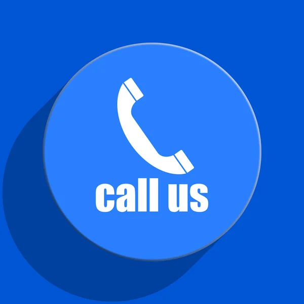 Chamar-nos ícone plana web azul — Fotografia de Stock