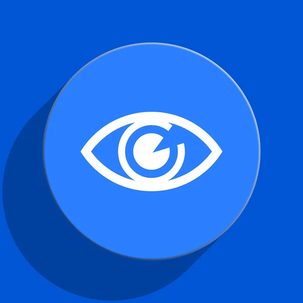 Flatt ikon i blått øye – stockfoto
