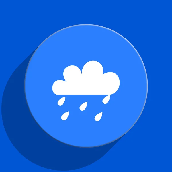 Regen blauwe web platte pictogram — Stockfoto