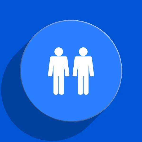 Couple blue web flat icon — Stock Photo, Image