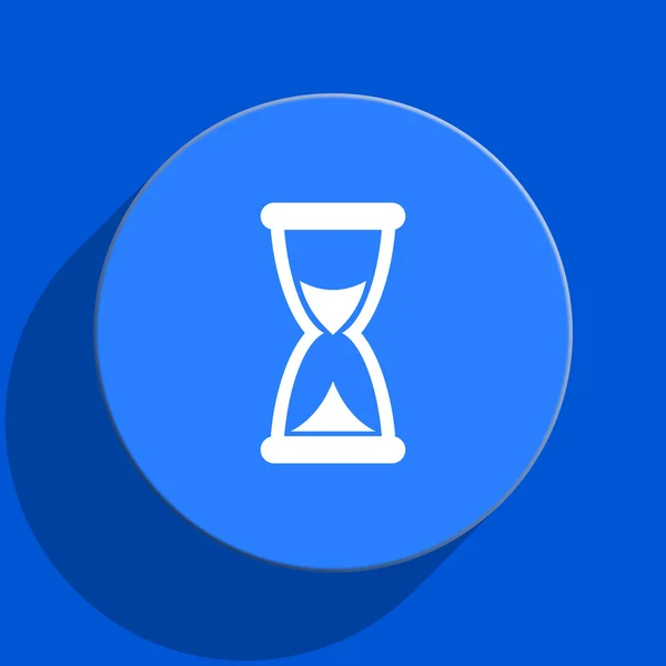 시간 블루 웹 평면 아이콘 — 스톡 사진