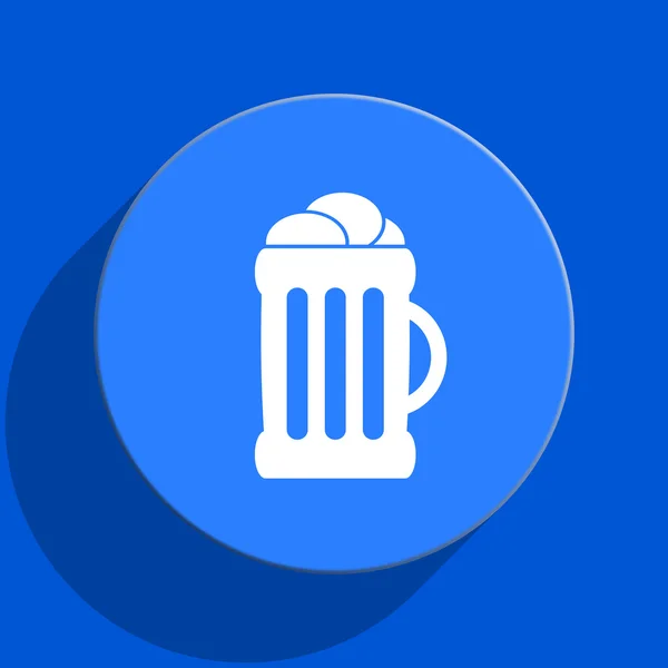 Bira Mavi web düz simgesi — Stok fotoğraf