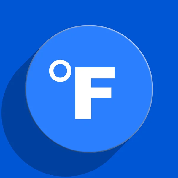 Fahrenheit blue web flat icon — Stock Photo, Image