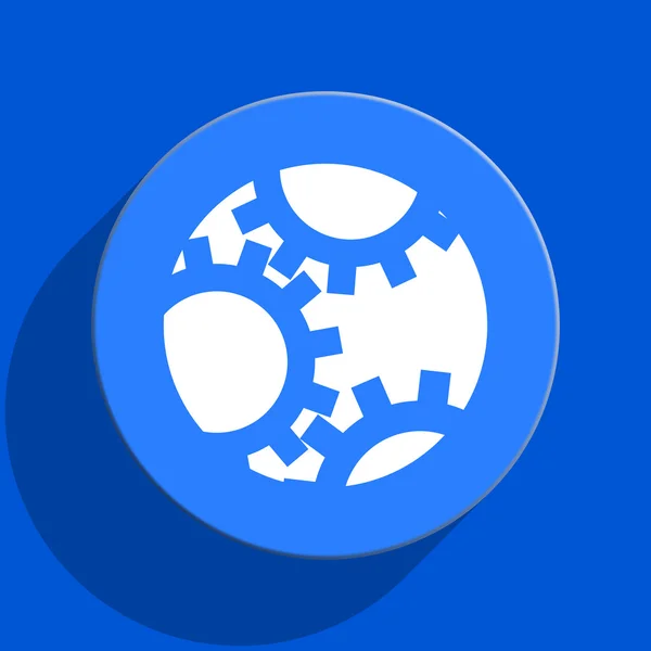 Getriebe blaues Web flaches Symbol — Stockfoto