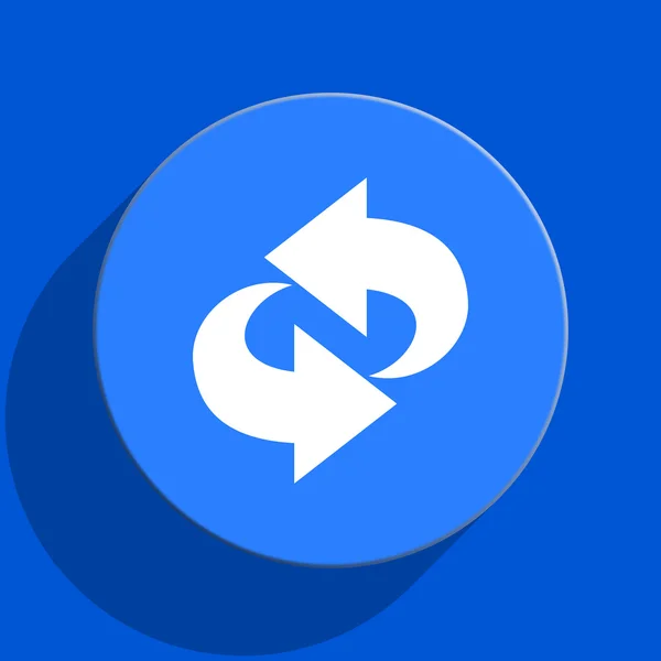 Rotação azul web flat ícone — Fotografia de Stock