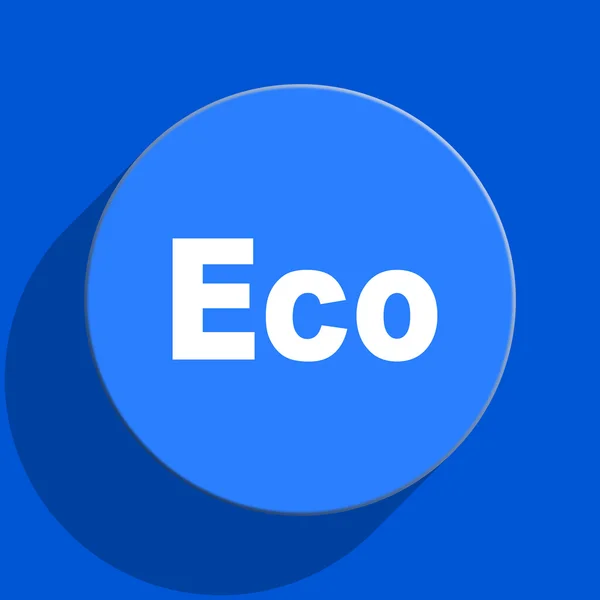 Ícone plana web azul eco — Fotografia de Stock