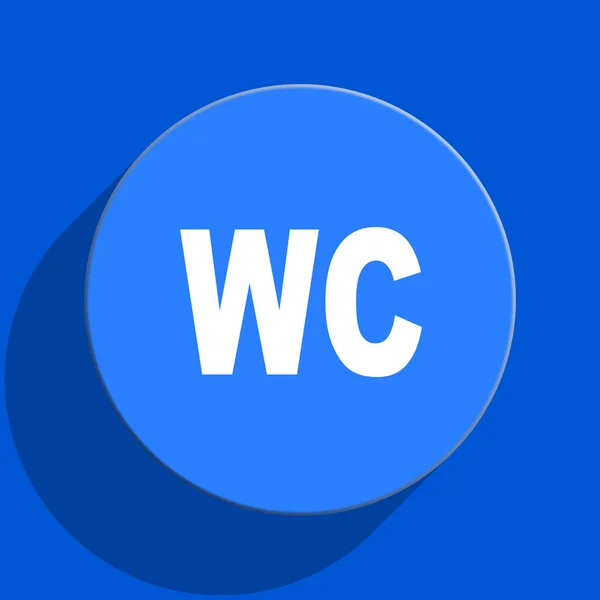 WC blauwe web platte pictogram — Stockfoto