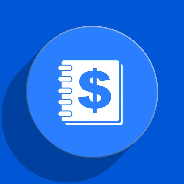 Pieniądze niebieska tkanina ikona płaski — Zdjęcie stockowe