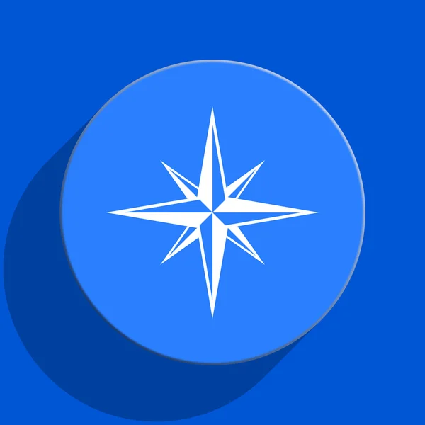 Bussola blu web icona piatta — Foto Stock