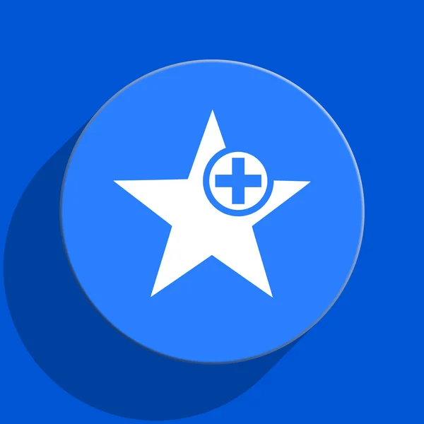 Yıldız mavi web düz simgesi — Stok fotoğraf