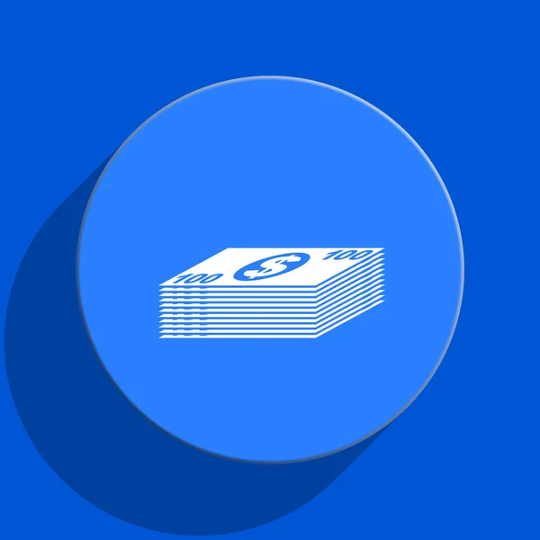 Pieniądze niebieska tkanina ikona płaski — Zdjęcie stockowe