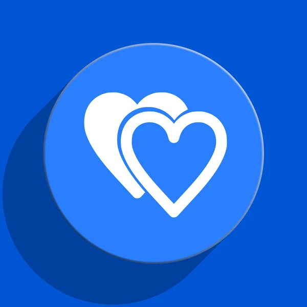 Amor web azul icono plano —  Fotos de Stock