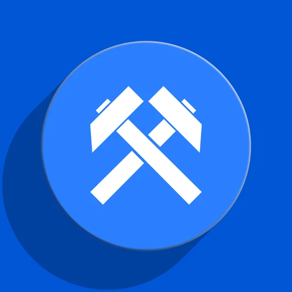 Důlní ploché ikony modré webu — Stock fotografie